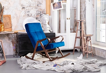 Кресла - качалки Кресло-качалка "Форест" Синий - купить в интернет-магазине GreenTree