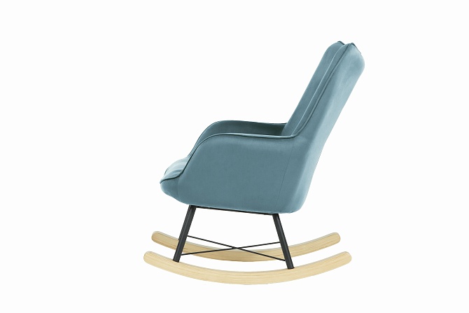 Кресло-качалка Манго - Ножки бук-металл Серо-голубой Чёрный  GREENTREE – 'Фото 3'